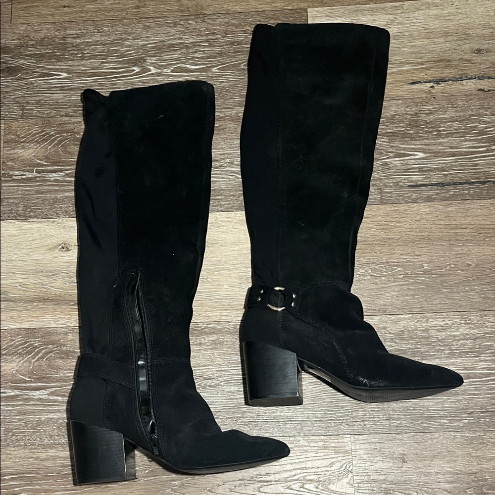 Aldo Black Heeled Knee-High Boots